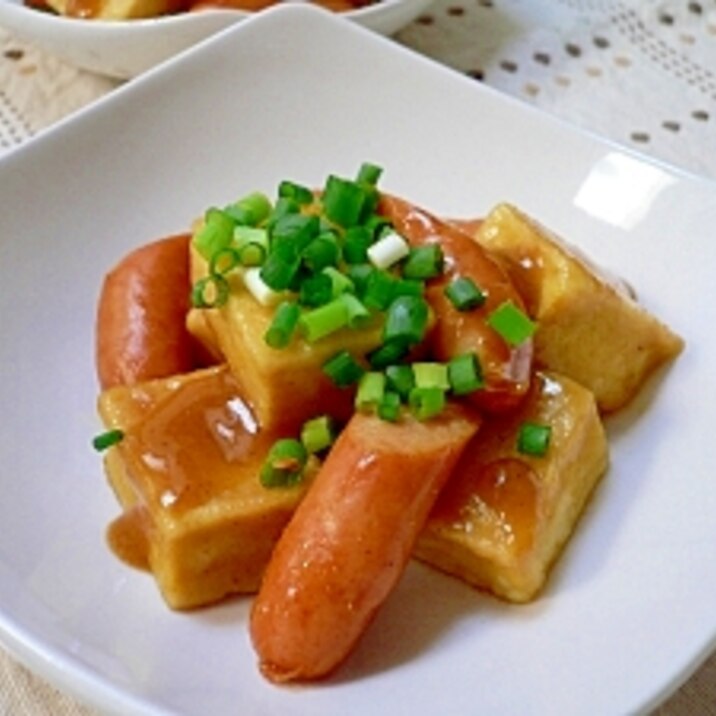 高野豆腐とウインナーの含め煮（カレー風味）